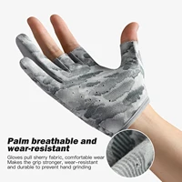 1 Pair Fishing Gloves for Men Summer Fishing Road Sub Sunscreen and Anti Slip Ice Silk Breathable Thin Three Finger Cut Gloves - Image 2