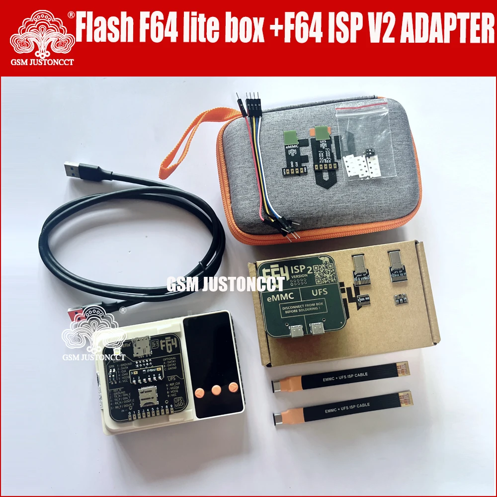 F64 Lite 툴 박스 플래시 64 UFS eMMC ISP V2 어댑터 플렉스 케이블 풀 세트