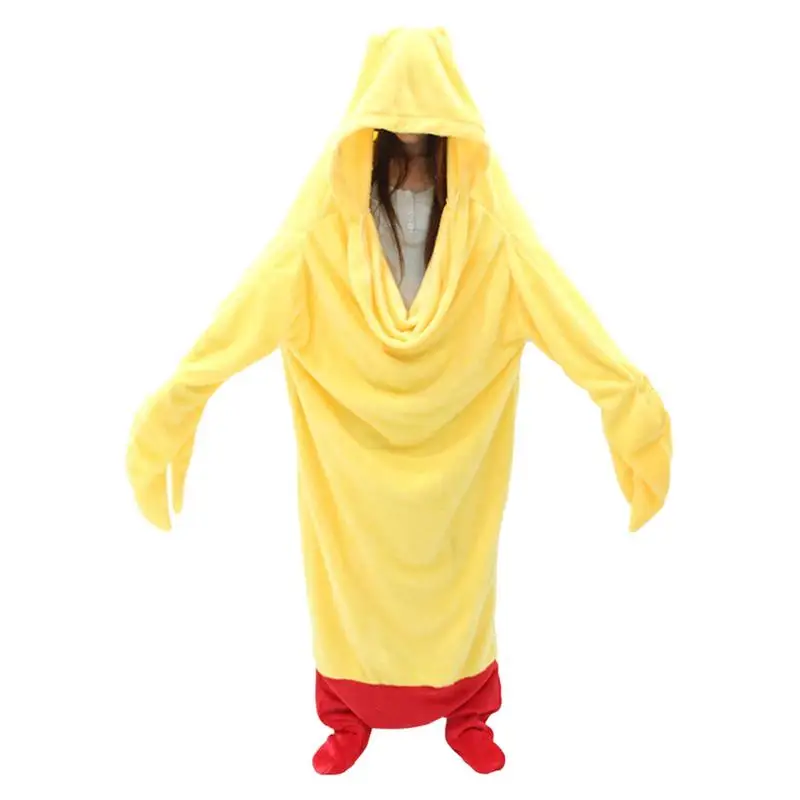

Shrimp Blanket Hoodie Winter Blanket Hoodie Women Soft Warm Thicken Sweatshirt Soft Body Suit Hooded Shawl Sleepwear Supplies