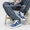 Harajuku style Blue Men's Canvas Shoes 45 Size Spring Low cut Vulcanize Sneakers Men Breathable Lace Up Skateboard Shoes Men 4