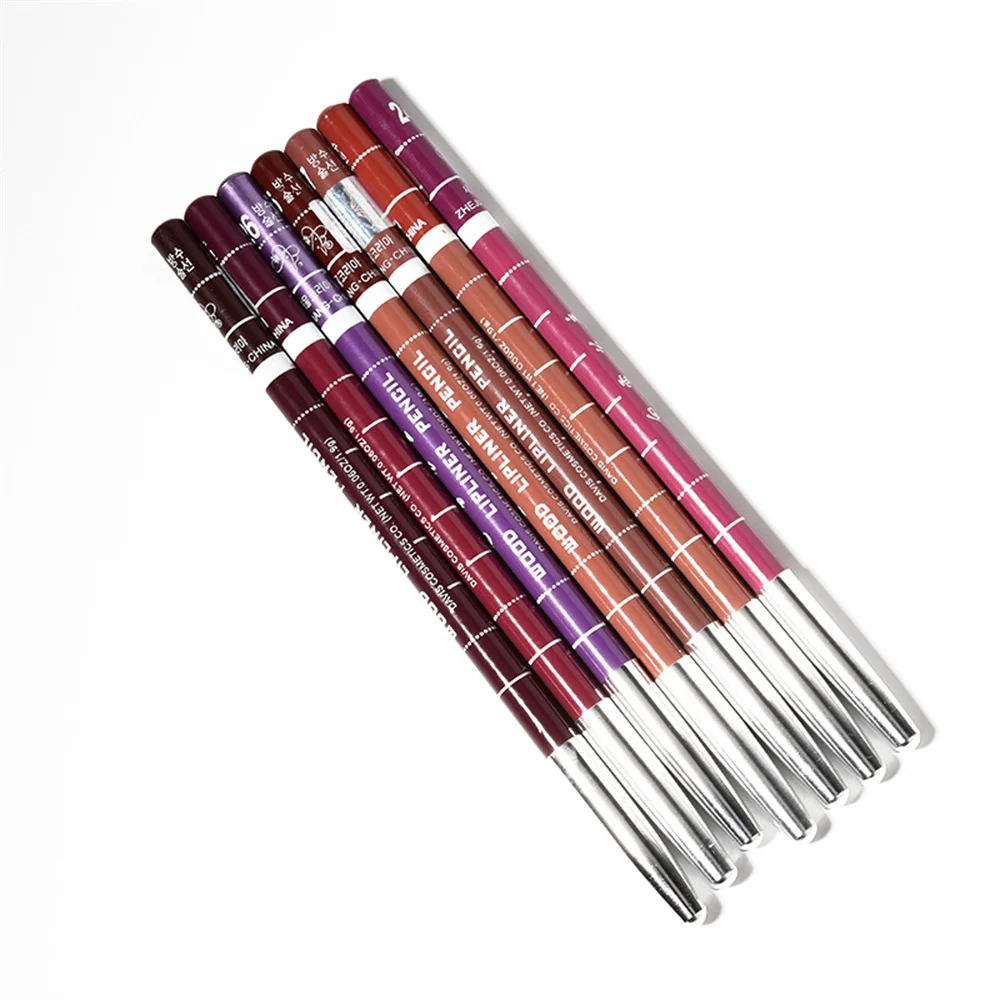 1PC Professional Wood Lip Liner Waterproof Lady Charming Lip Liner Soft Pencil Makeup Women's Long Lasting Cosmetic Tool 28Color 4