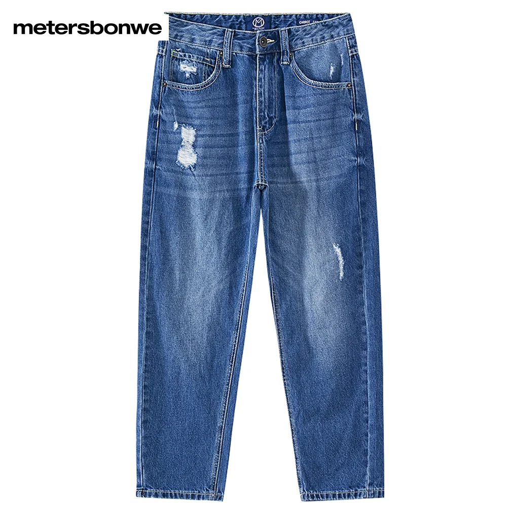 Metersbonwe Jeans Men Summer Basic Denim Pants Classic Washed Trousers Male Simple Design 100 Cotton Trousers Brand