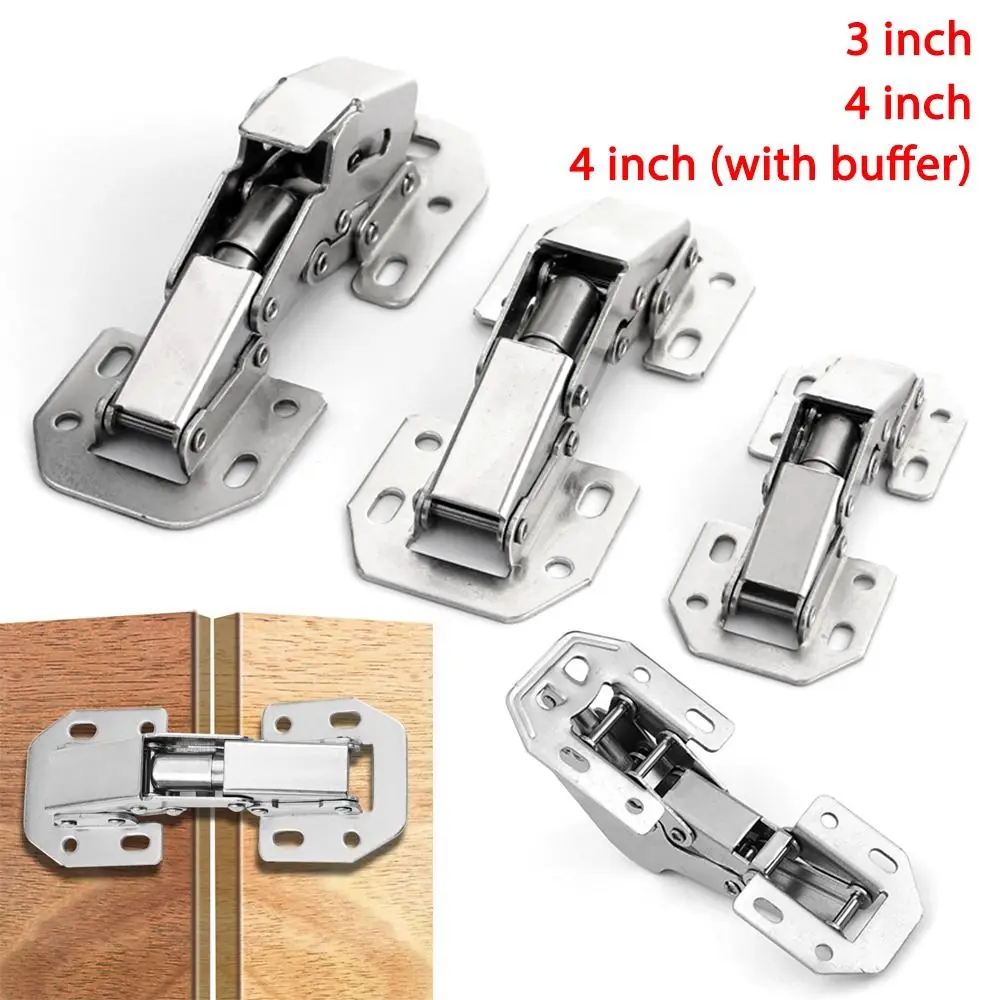 90 Degree Soft Close Spring Hinges No Pre-drilled Noiseless Concealed Cabinet Hinge Furniture Hinge