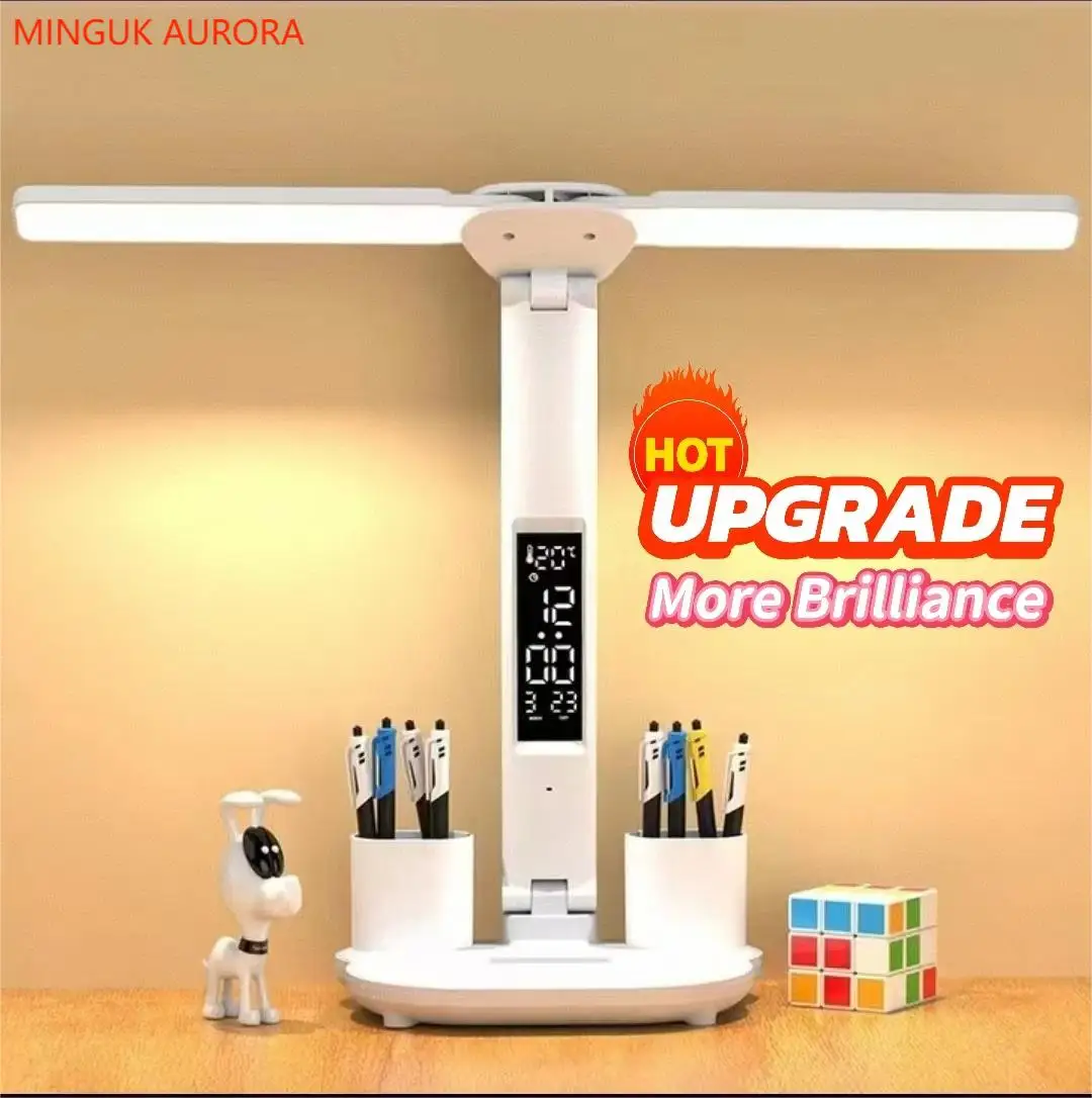 Table Lamp Table Lamp Rechargeable touch dimming color adjustment Led Clock Dispaly Reading Lights charging USB Children Desk Lamp