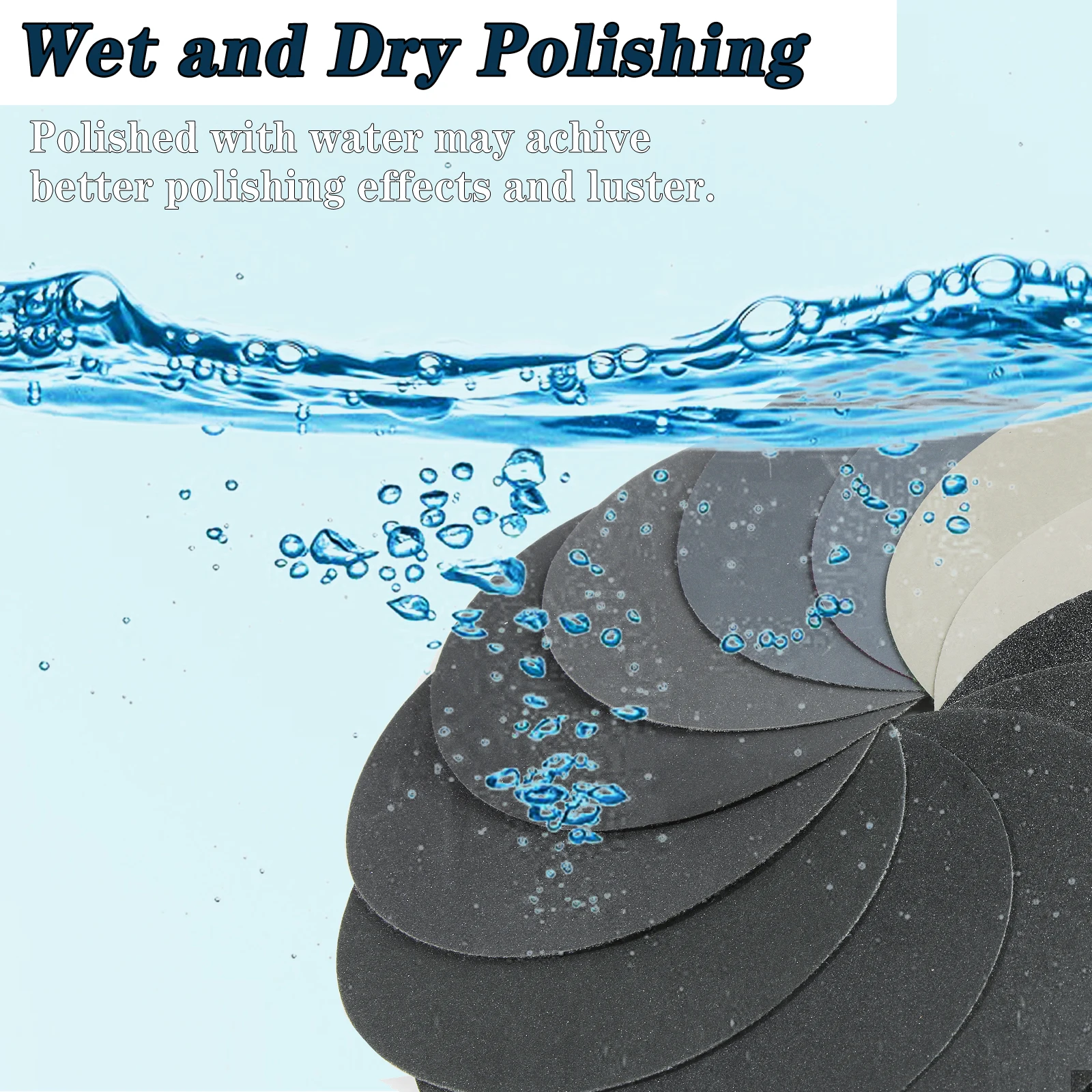5 Inch Wet Dry Sanding Discs 125mm Hook And Loop Orbital Sandpaper Silicon Carbide 80grit-5000grit