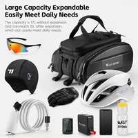 WEST BIKING – sac de vélo étanche en Polyester EVA 17-31l, grande capacité, voyage, sac de vélo en gravier de montagne, accessoires de vélo 3
