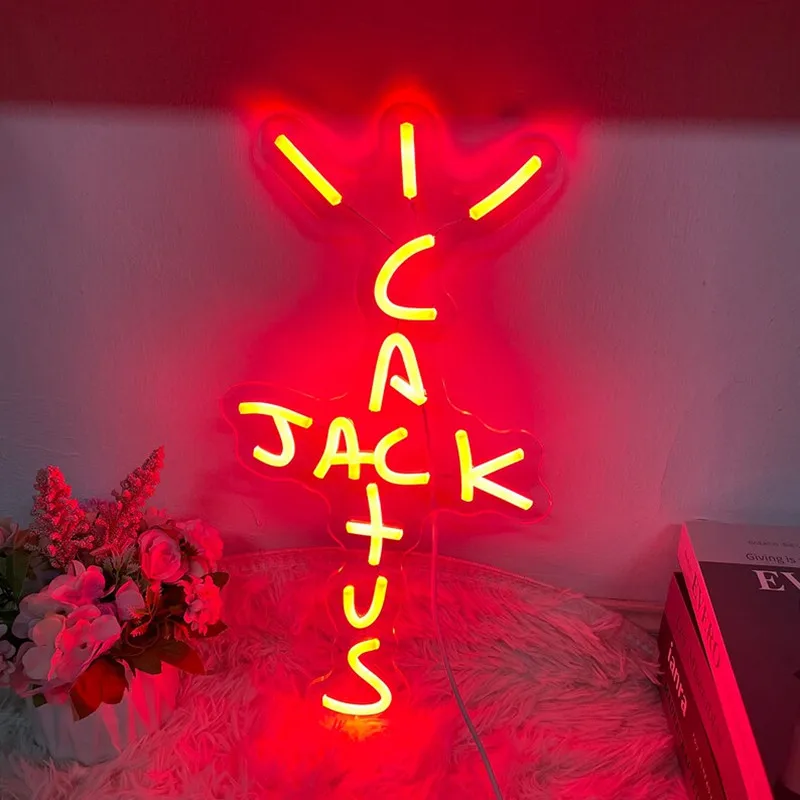 Cactus Jack Neon Sign LED Night Light Wall Art Decor Signs for