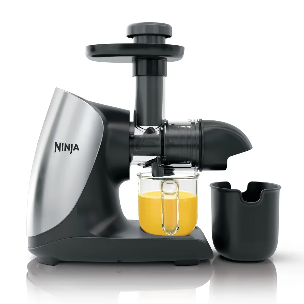 

Ninja portable blender juicer Cold Press Juicer Pro - Powerful Slow Juicer with Total Pulp Control - Cloud Silver JC100