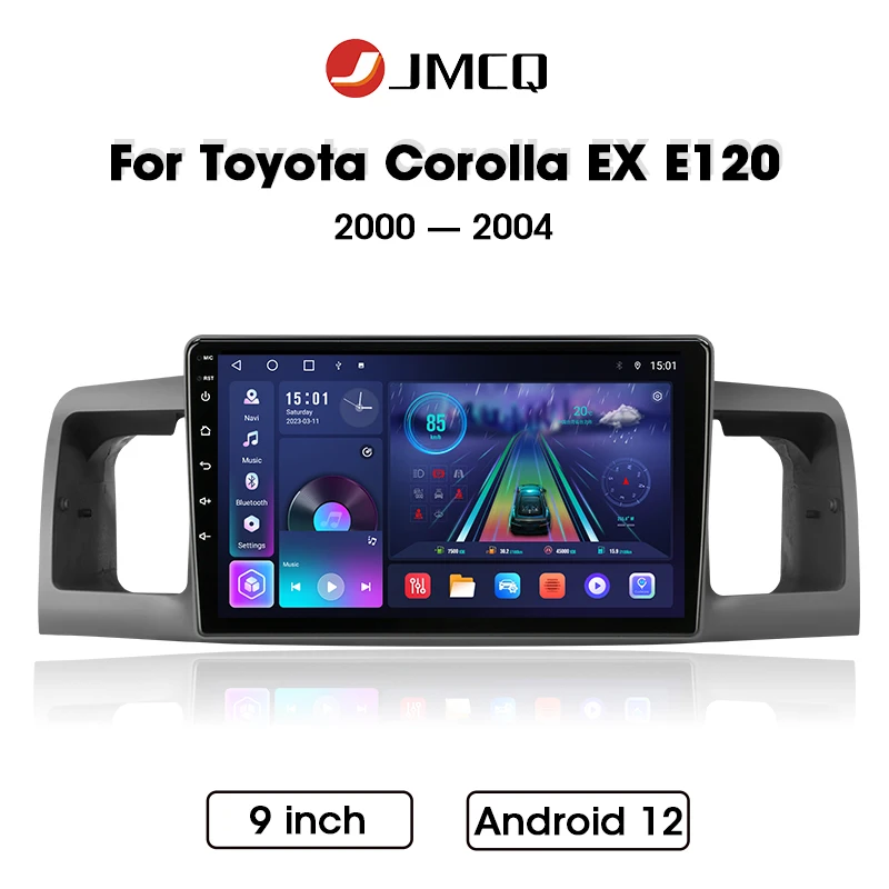 

JMCQ 9" Car Radio Android 12 For Toyota Corolla E120 EX 2000 2001 2002 2003 2004 2Din Multimedia Video Player GPS Navi Head Unit