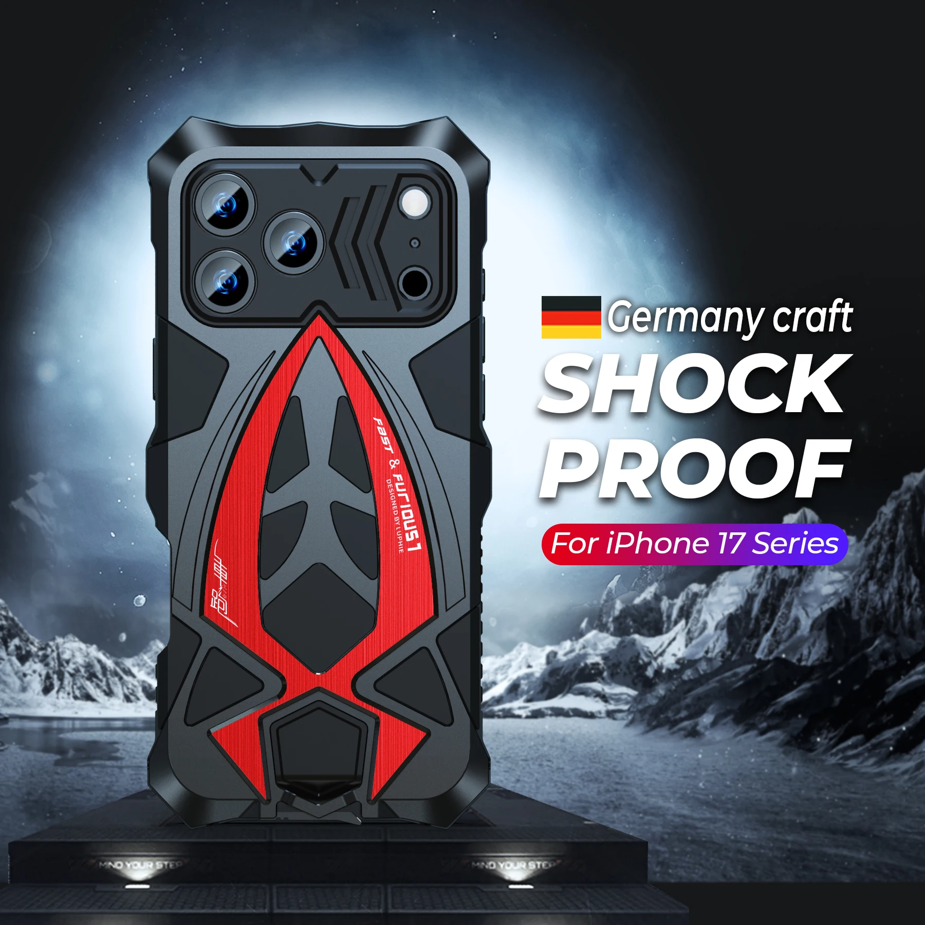 Luxury Heavy-Duty Mixed Armor Phone Case with Aluminum Metal Frame and Rugged Shockproof Back Cover