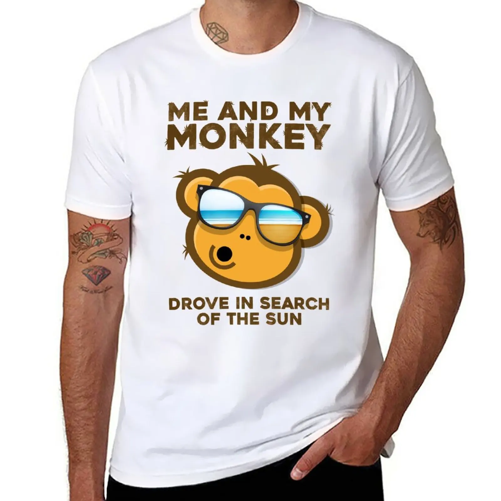 

New onkey Sun Humor Me and my Monkey Mind Crazyness T-Shirt t shirt man summer clothes kawaii clothes t shirts for men pack
