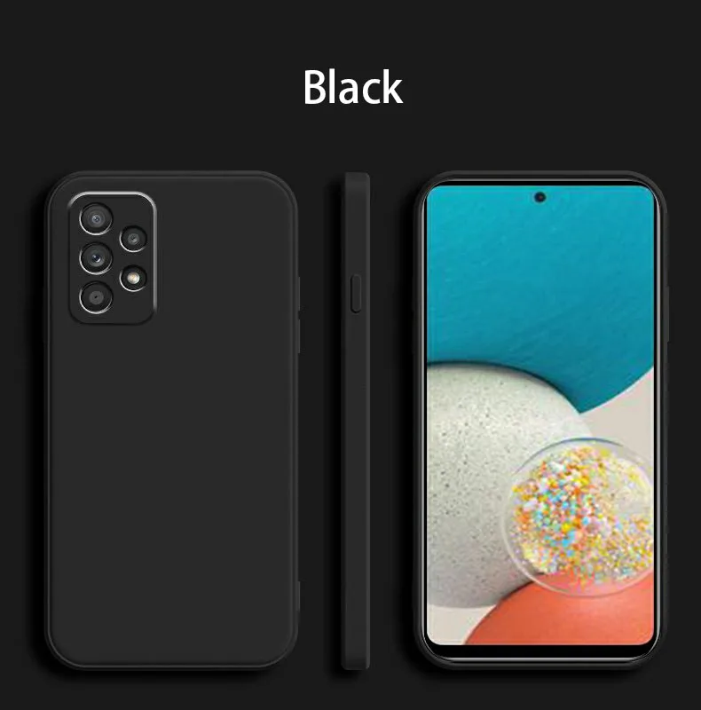 Square Matte Silicone Luxury Classic Case with Camera Protection and Shockproof Design