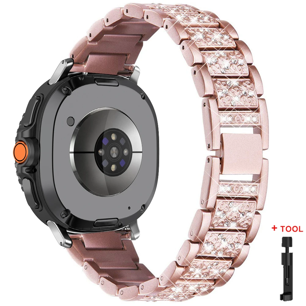 Luxury Diamond Metal Bracelet for Women - Elegant Replacement Strap for Smart Watches
