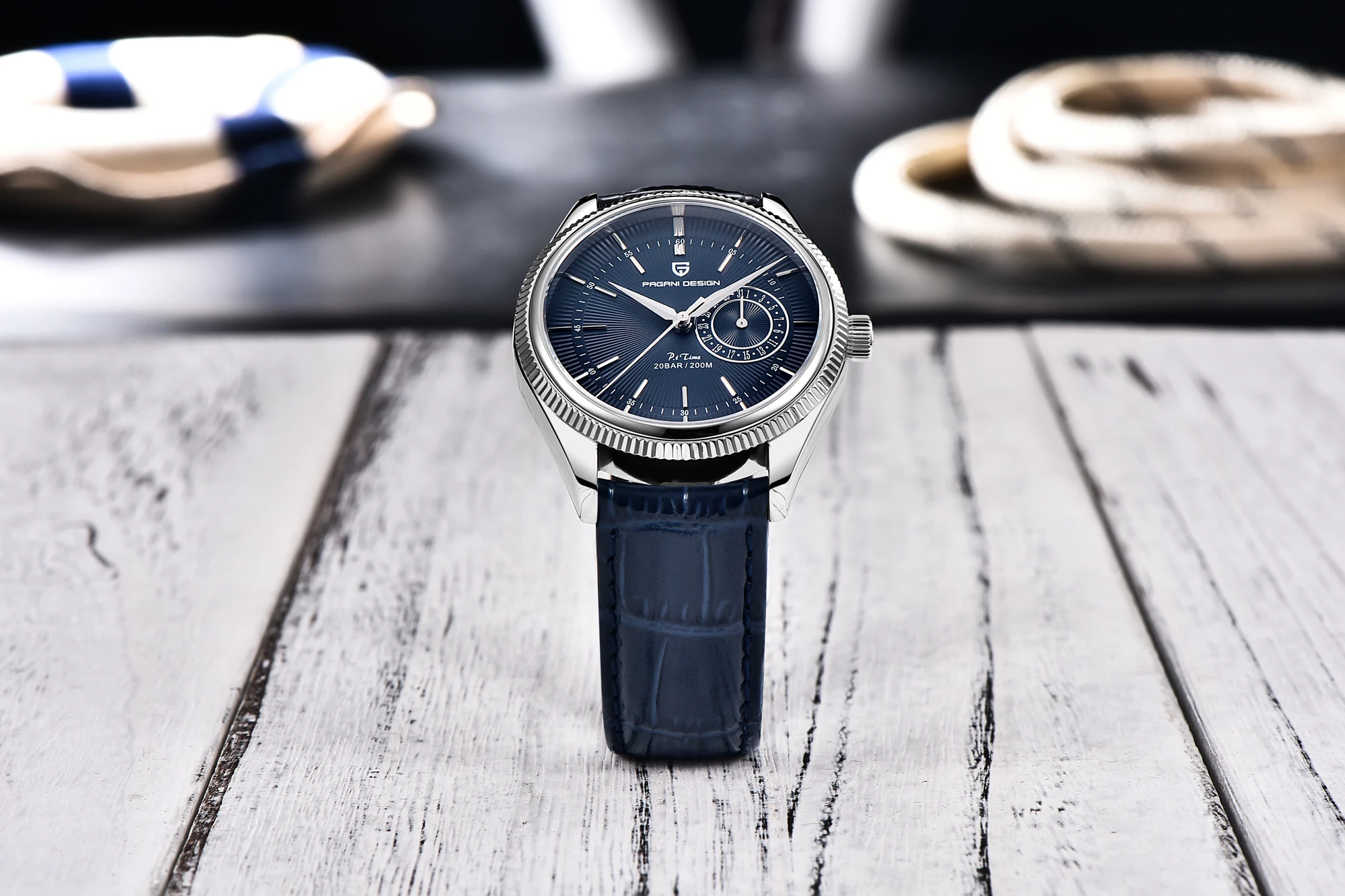 Pagani Design neue vh65 Top Marke Herren 200m wasserdichte Uhr Saphir Leder mechanische zweite Walking Quarzuhr begrenzt – Detail 8