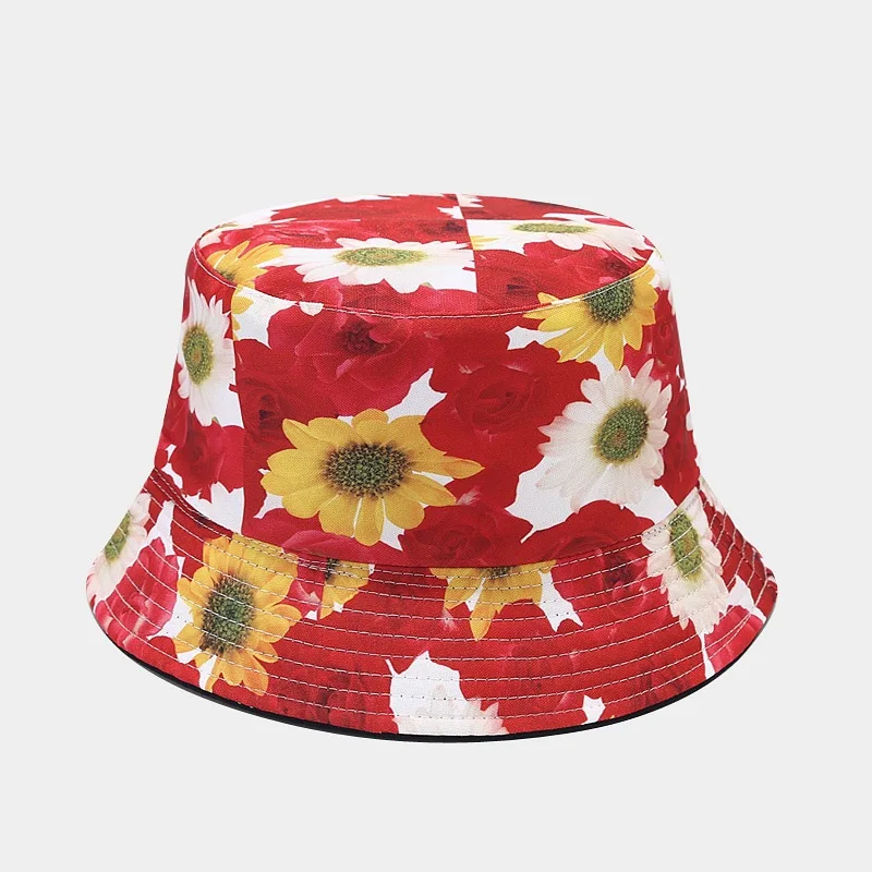 

10 Styles Cotton Flower Print Bucket Hat Fisherman Hat Outdoor Travel Sun Cap For Men And Women 86