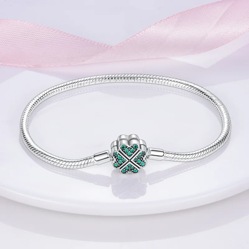 Women Bracelet 925 Sterling Silver Star Moon Blue Zircon Pink Heart Butterfly Cat Paw Bracelets DIY Charms Safety Chain Jewelry 5