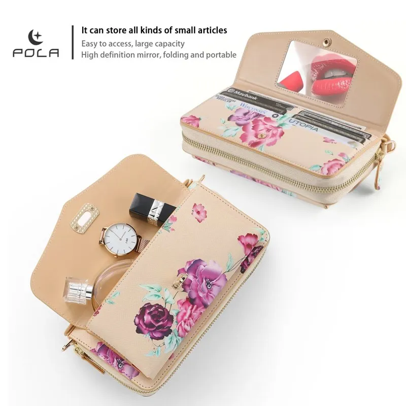 Satchel  Purse Wristlet Phone case For Samsung Galaxy  note 20 + plus ultra coque Luxury Leather Protective Mobile Cover bag