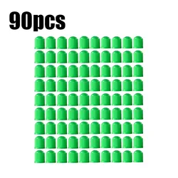 Assorted Colored Tire Valve Dust Covers - Set of 30 to 120, Rubber Ring Enhanced (90pcs Green)