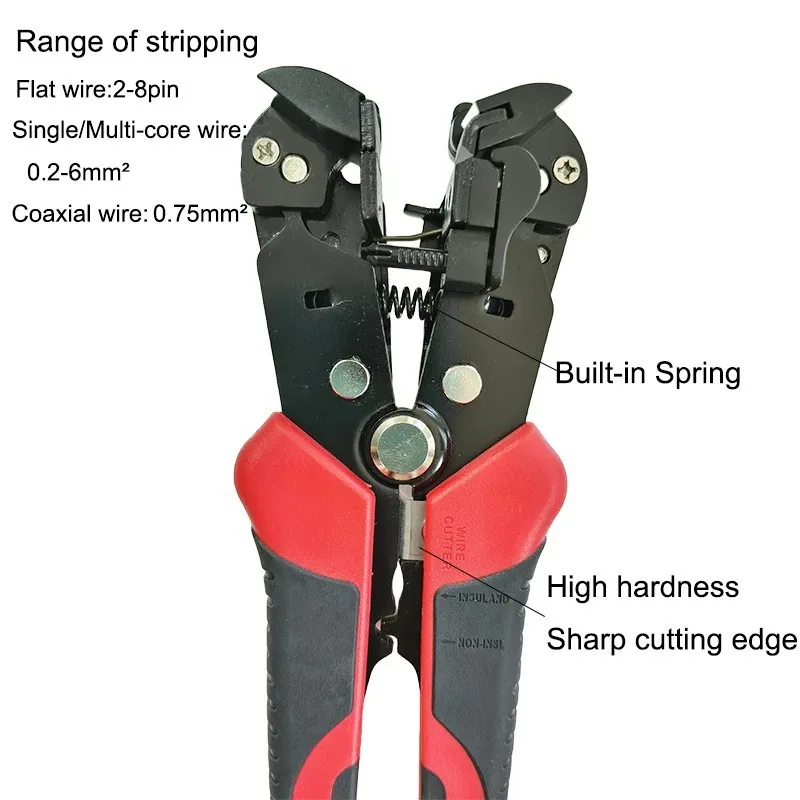 Self-adjusting Wire Stripper, 8-Inch Automatic Wire Stripper for 10-24 AWG Solid and Stranded Wire, 3 in 1 Function 5