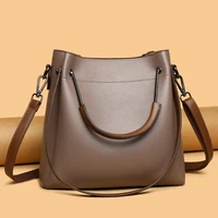 Véritable marque Top qualité en cuir souple sacs fourre-tout décontractés pour les femmes Sac à main pierre femme épaule Sac à bandoulière Sac de Style d'hiver 4