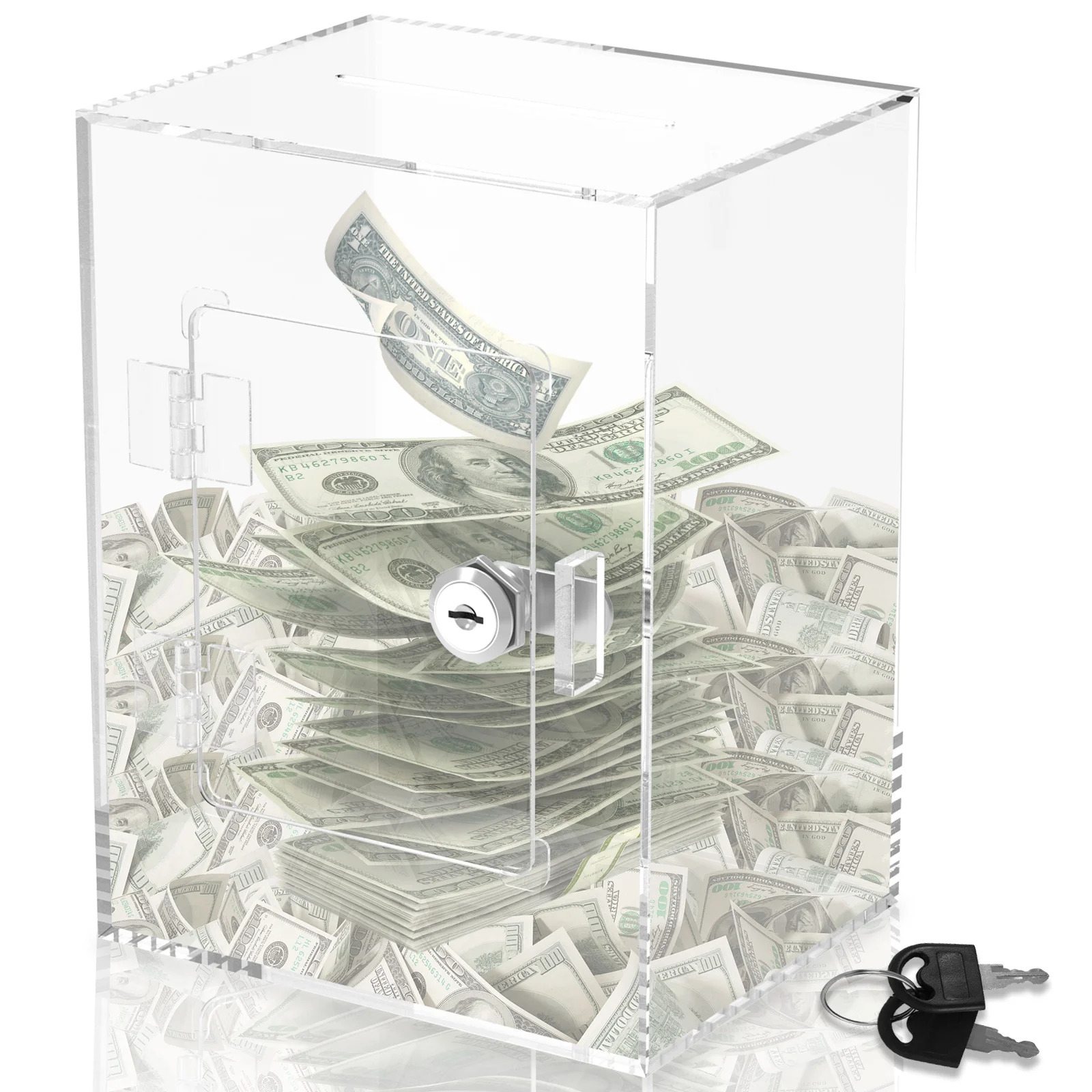 1Pc Acrylic Clear Piggy Bank Large Capacity Money Saving Box Sturdy Money Saving Bank Savings Jar for Adults Children Home Decor