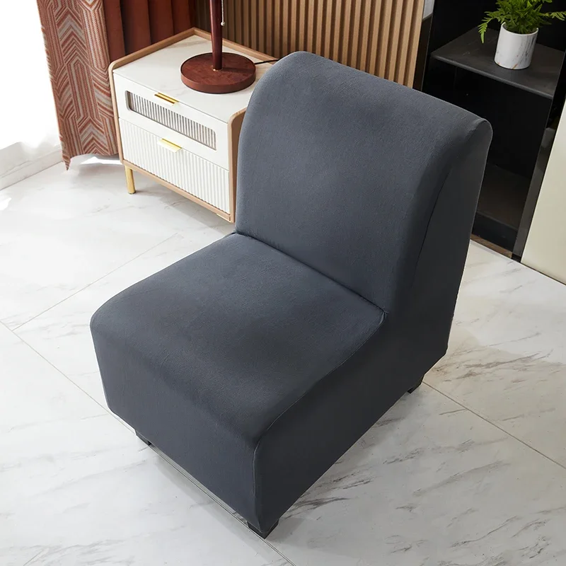 1 Pc Solid Color Fat Person Sofa Chair Protective Cover Without  Armrests Single Sofa Cover Coffee Shop All Inclusive Fat Stool 5
