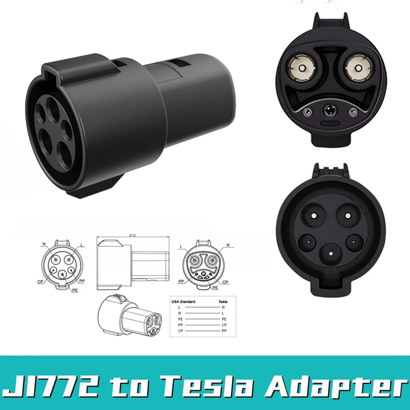 LENZ 충전 어댑터, 테슬라 모델 3, Y, S, X용, SAE J1772 EV 어댑터, J1772