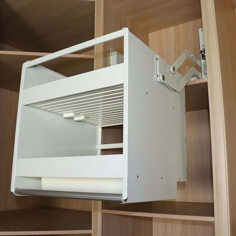 Cabinet double-layer damping lift basket lift, hanging cabinet wardrobe drop-down rack rack