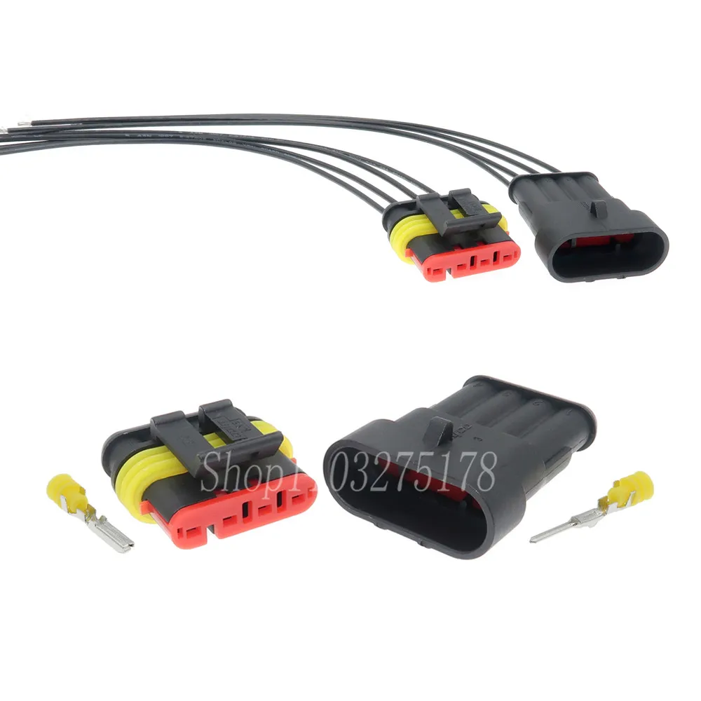 1 Set 4 Pin 282106-1 282088-1 1.5 Serie Femmina Maschio Tyco Amp Superseal Connettore Automobilistico Sigillato Presa Metallica Impermeabile Per Auto