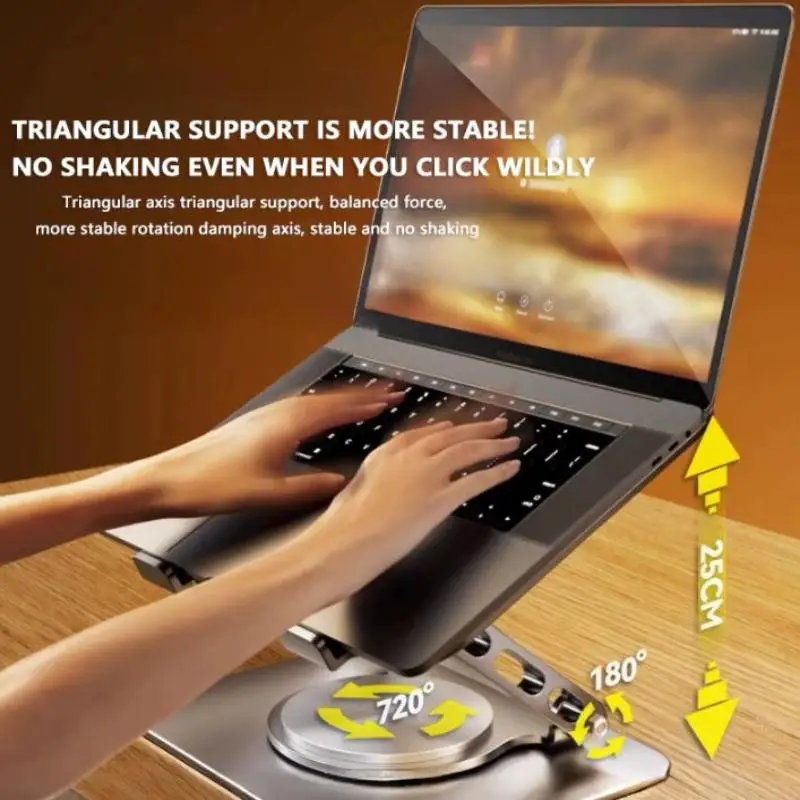 SXH 1PC 노트북 스탠드 태블릿 홀더 360도 회전 °   회전식 높이 조절 가능 금속 노트북 스탠드 휴대용 경량