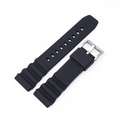 Soft Silicone Strap for Sport Diving Waterproof Watch Band - 20mm/22mm (Black S)