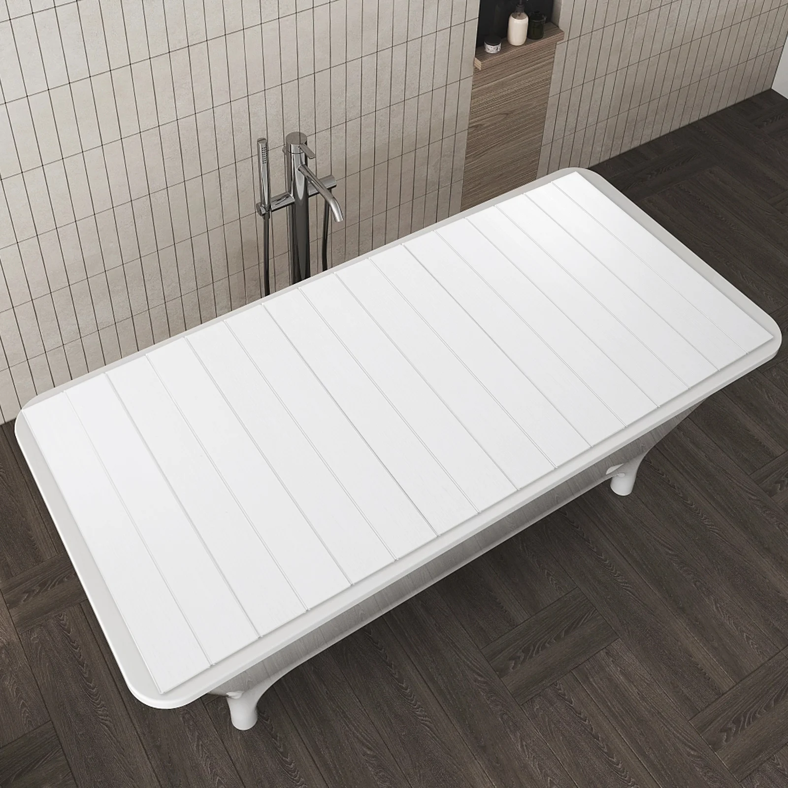 Faltbare Badewannenabdeckung 170*70*0,65cm PVC-Badekappendeckel mit Wärmespeicherung 5 kg Tragkraft für Badezimmer Spa Entspannung – Detail 15