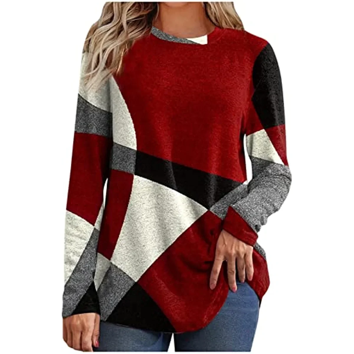 

Long Sleeve Shirts for Women Fashion Cute Going Out Tops Tunic Casual Plus Size Comfy Crewneck Sweatshirt Aesthetic Clothes Top