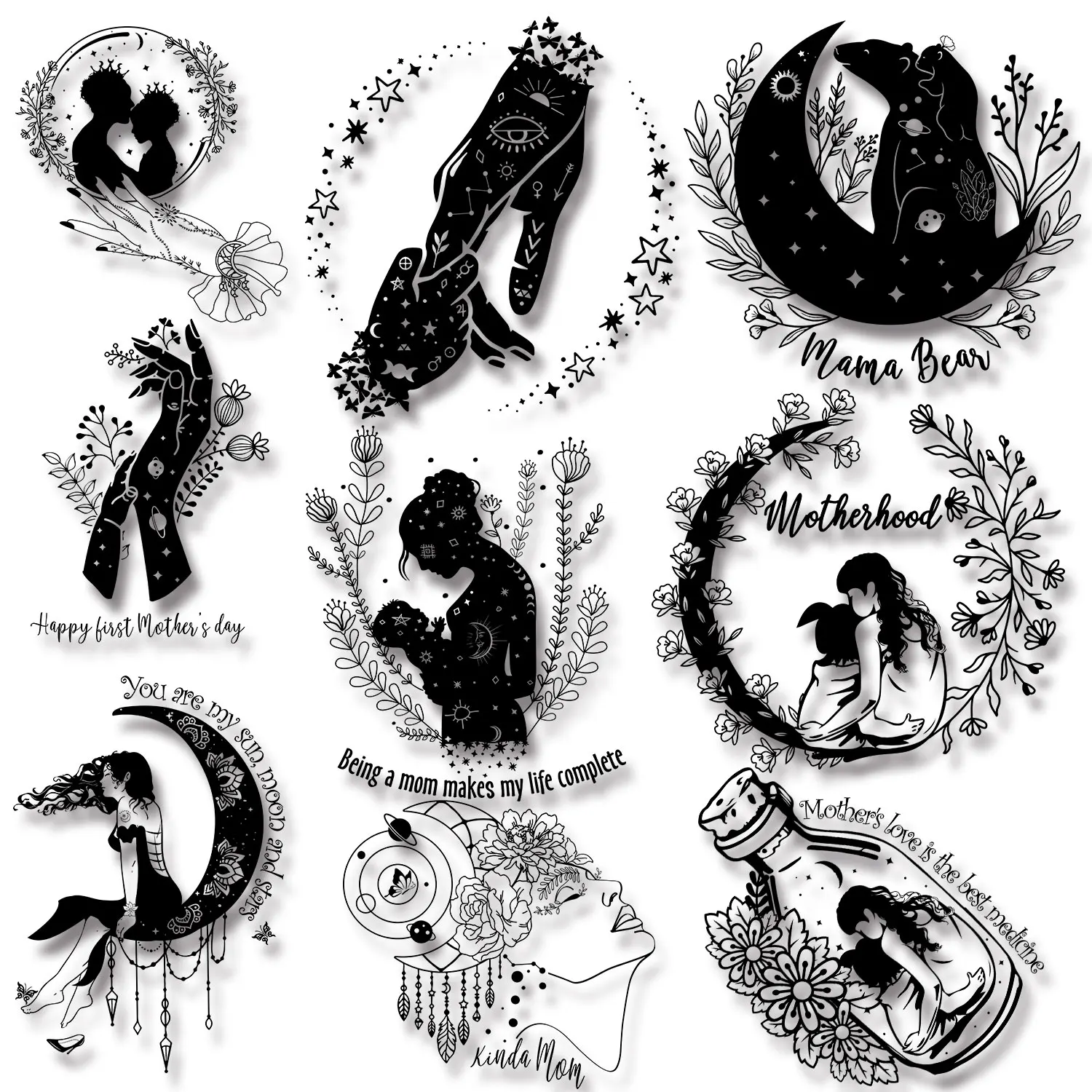 

Parent-child Picture Maternity Photo Iron-on Transfers for Clothing Washable Easy to Use DIY Appliques