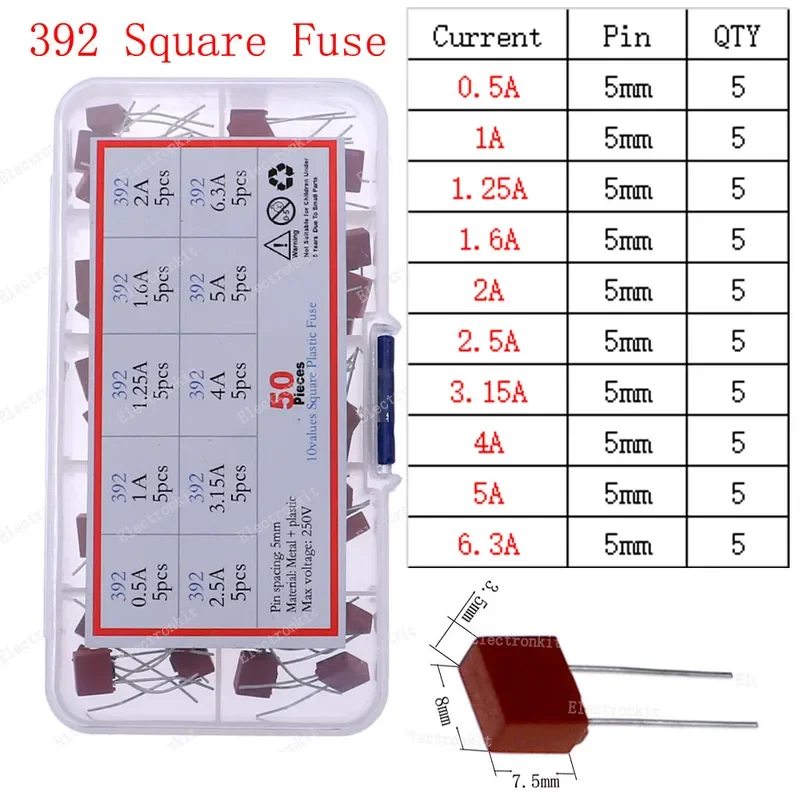 5x20 5x25 6x30 3.6x10mm Slow Fast Blow Glass Ceramic Fuse With Lead Wire Mix kit 0.1A0.2A0.5A1A2A3.15A4A5A6.3A8A10A15A16A20A30A glass fuse kit