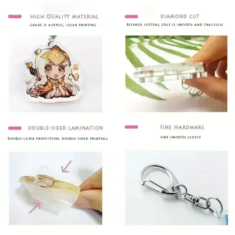 Game Chibis Cartoon Keychains for Accessories Bag Shadow Milk Pure Vanilla Mystic Flour Candy Apple Cookie Keyrings Kids Gift 6