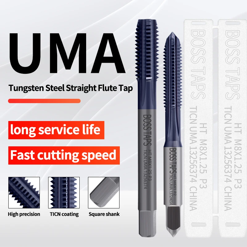Carbide Tungsten Steel JIS Standard Straight Fluted Tap UNC UNF 4-40 6-32 Machine Screw Thread Taps