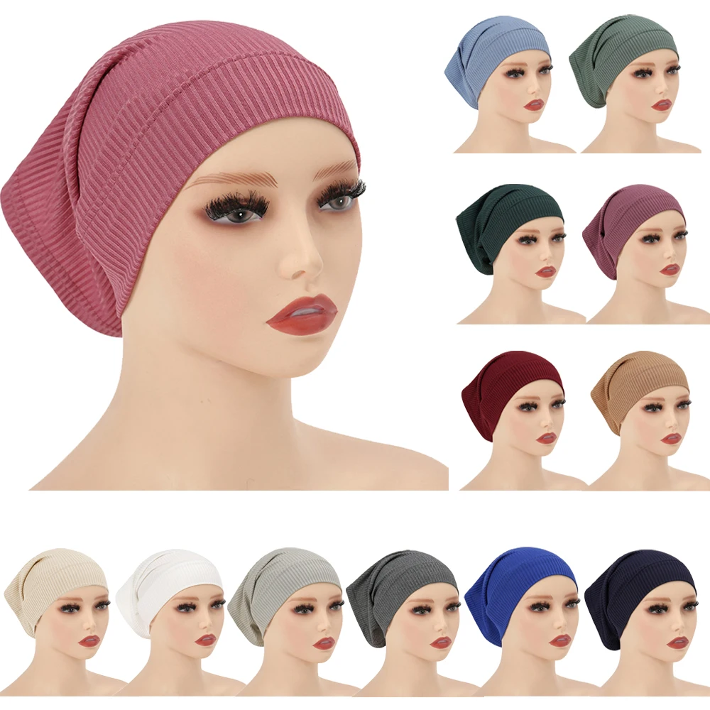 

New Underscarf Muslim Hijab Caps Solid Women Cotton Inner Hijabs Scarf Turban Tube Women Bone Bonnet Hat Islamic Ninja Headscarf