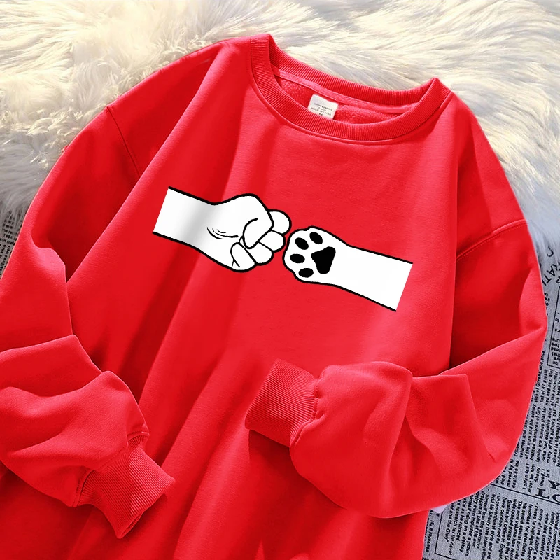 Customized hoodies men hoodie Fist And Cat Paw Collision Sweatshirt Men Fashion S-Xxl Warm Sudadera Casual Camisa Autumn Casual Male Streetwear