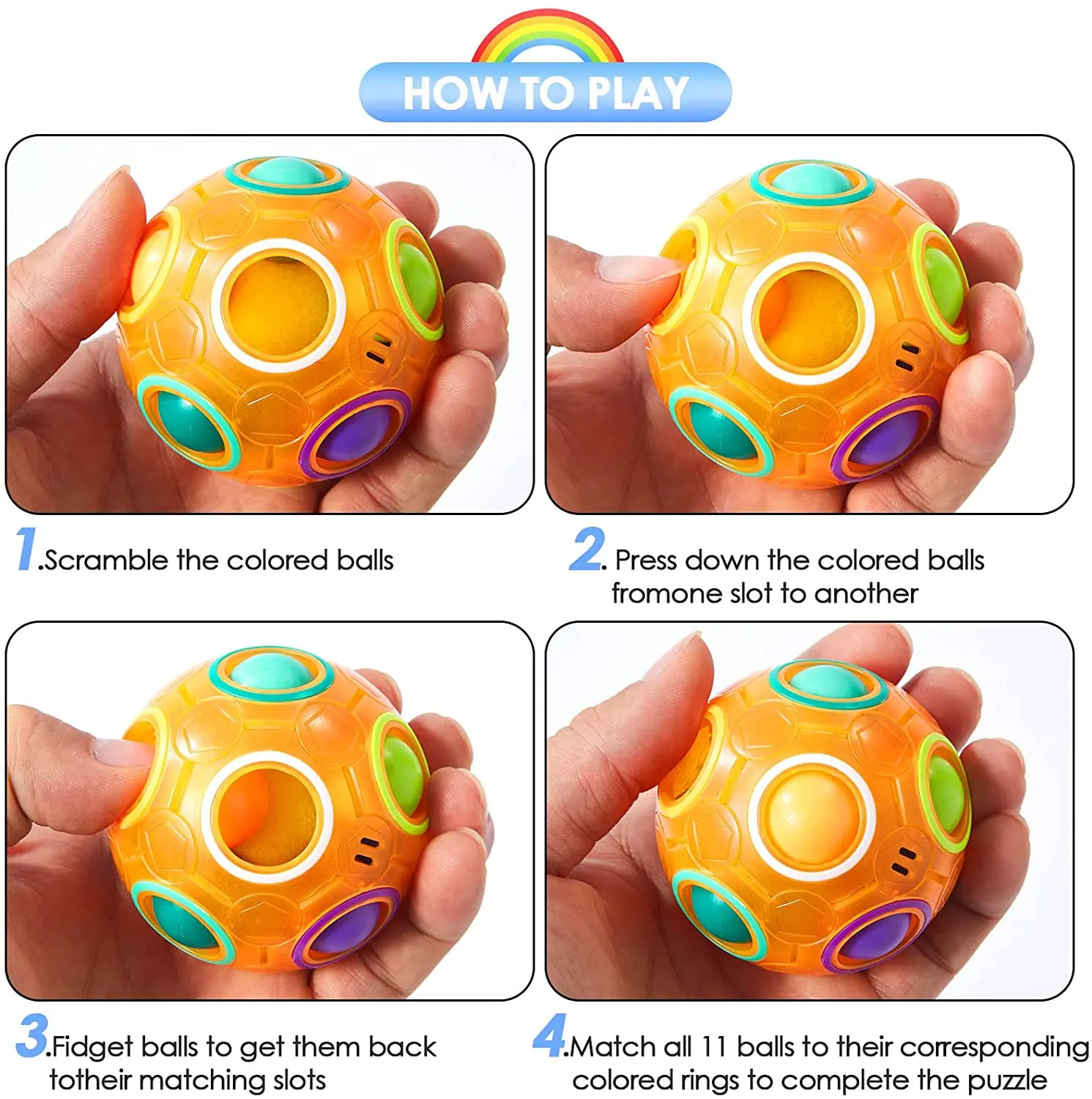 Free Shipping Puzzle Ball Speed Cube Ball Fun Stress Reliever Brain Teaser Color Matching 3D Puzzle Toy for Children Teen Adult 3