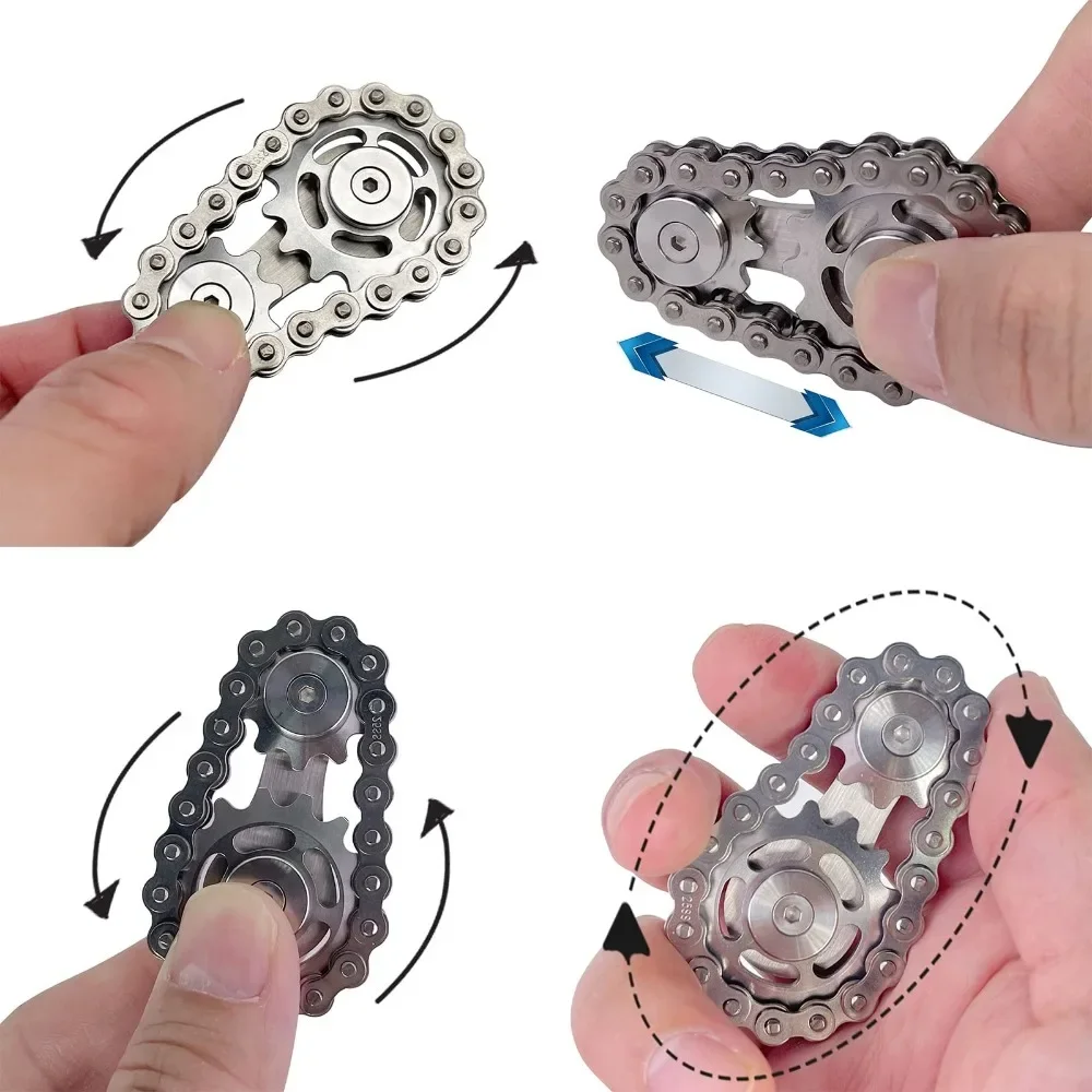 Fidget Toys Fidget Spinner Fidget Toy Fidget Spinners Fingertip Stress Relief Toy Fingertip Decompression Toy Finger Gyro Toy Gear Chain Gyro Fingertip Gyro Sprockets Chains Sprockets Flywheel Metal Toys Sproket Roadbike Spinner Fingertip Toys