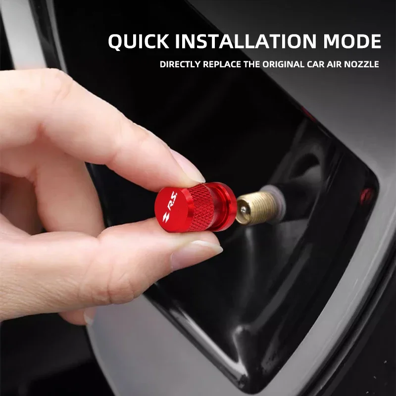 4-Piece GT RS Line Tire Valve Caps Airdust Covers