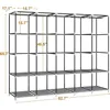 Portable Closet Wardrobe, Clothes Storage Rack Organizer with Cover, Side Pockets, 5 Clothes Hanging Rods 6