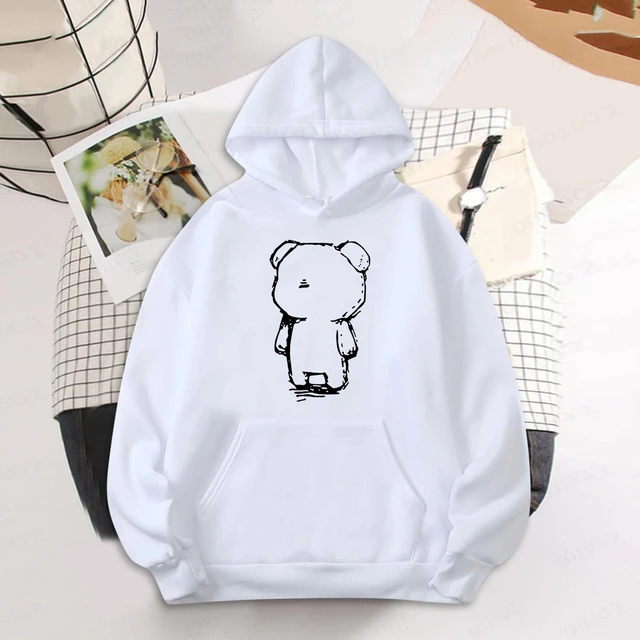 Monogram Print Long Sleeve Hooded With Pockets Drawstring Women Hoodies  Harajuku Japanese Y2k Version Loose Sweatshirts Moletom - AliExpress