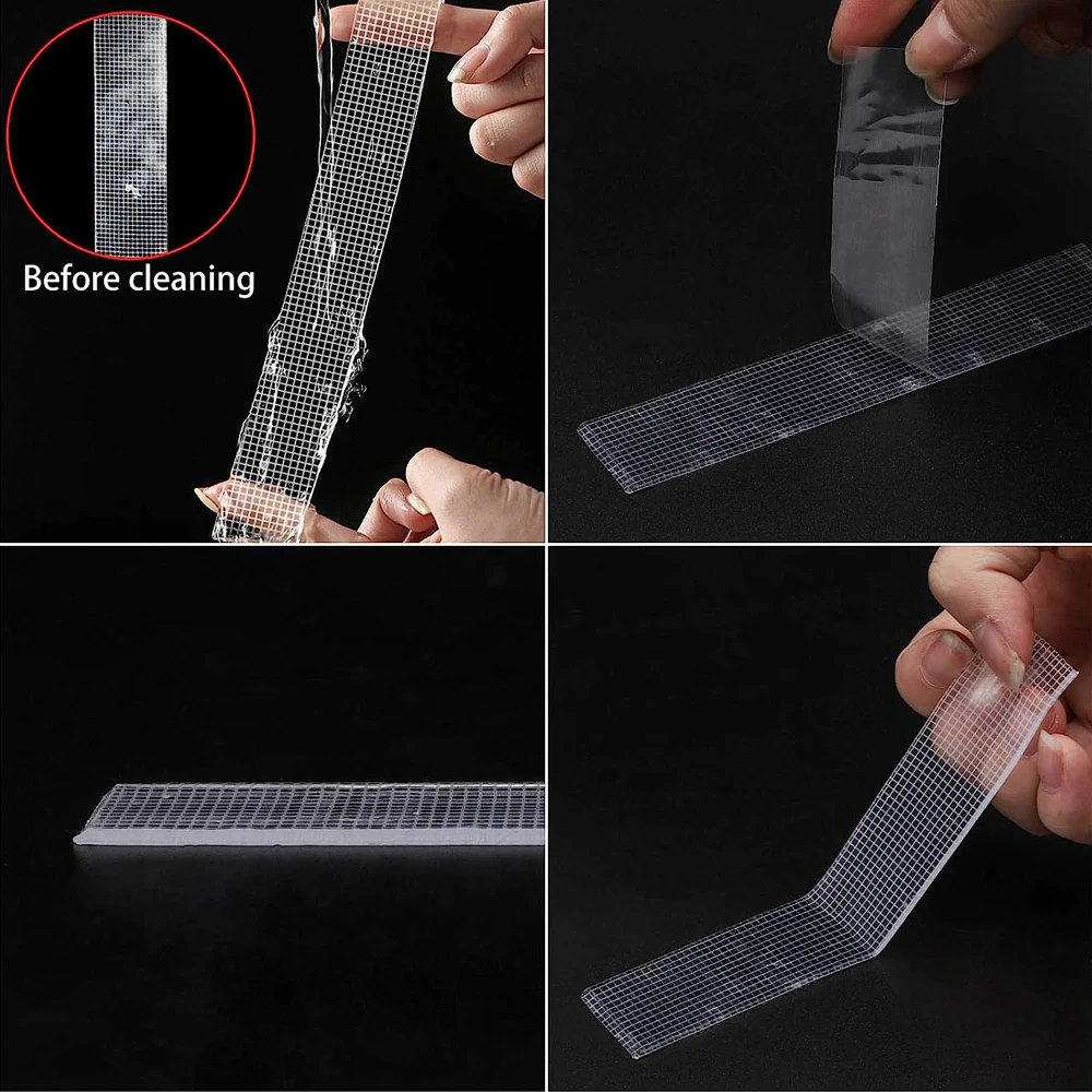 Tearable Filament Mesh Nano Double Sided Tape Heavy Duty Clear Adhesive  Strips Strong Sticky Reusable Waterproof Mounting Tapes - AliExpress