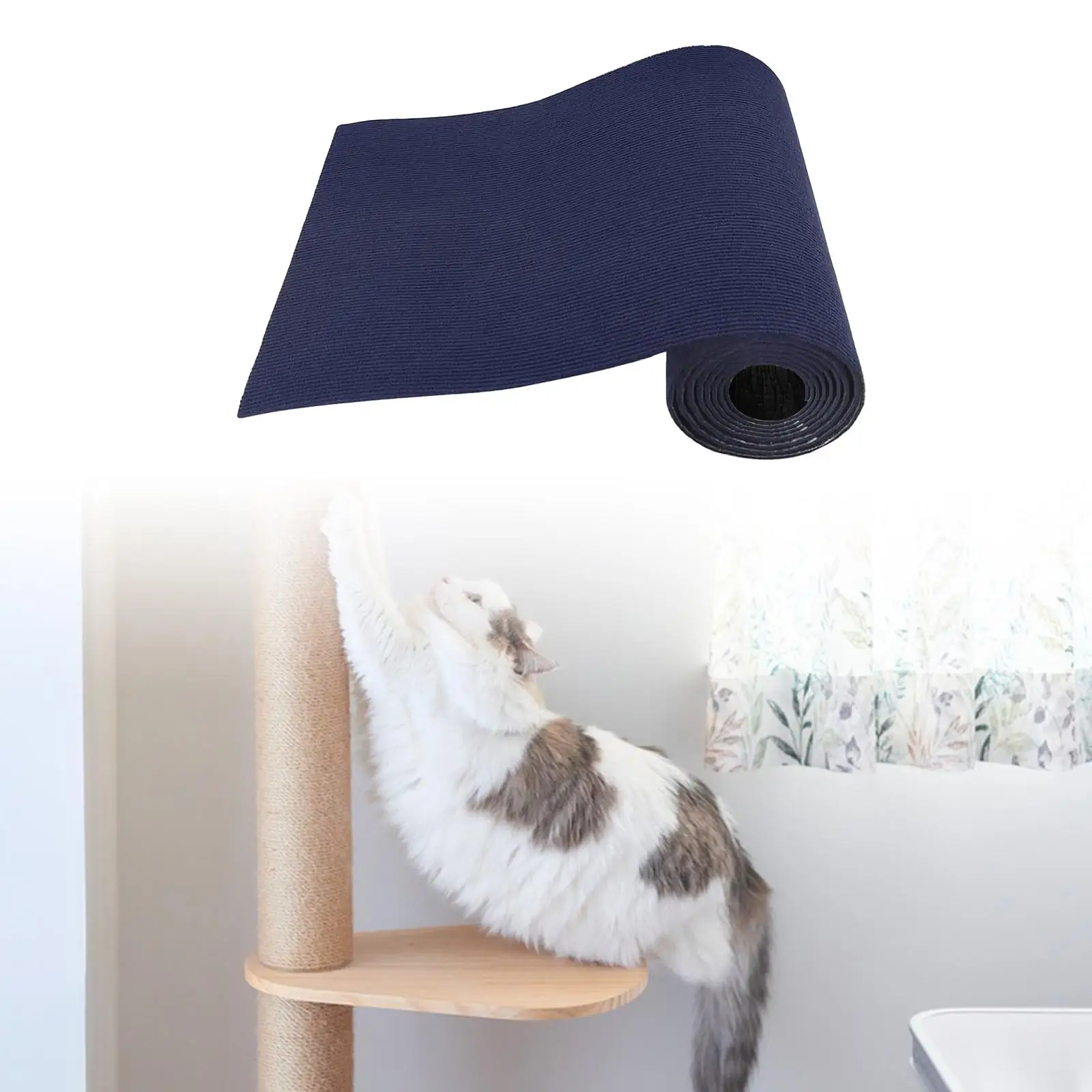 Trimmable Cat Scratch Mat Cat Scratch Carpet Self Adhesive Cat Scratcher Mat Cat Scratching Post Carpet for Cat Tree Shelf