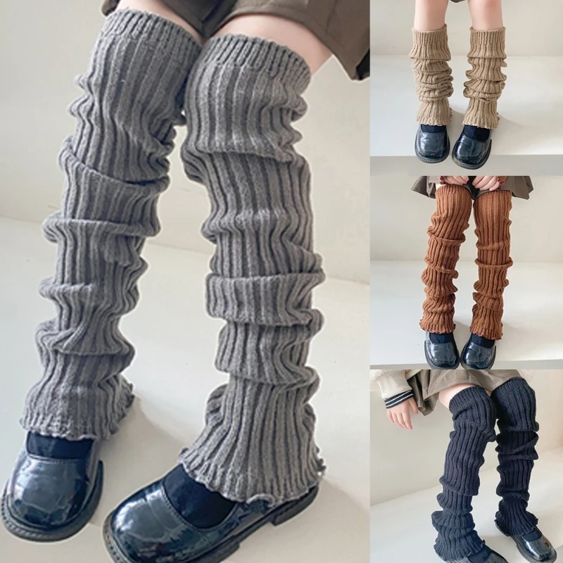 

Knit Leg Warmers for Winter Spring Princess Girls Cable Knit Slouchy Socks Long Warm Leg Covers Breathable Leggings QX2D