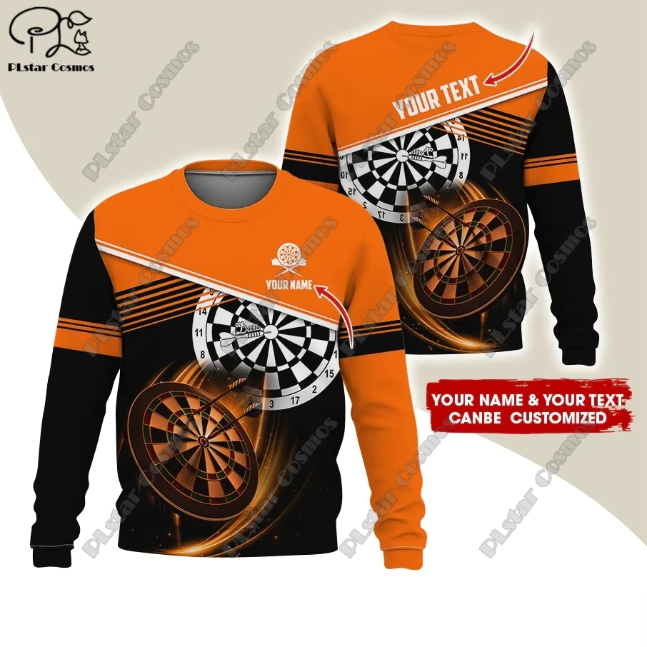 PLstar Cosmos 3D Printed Multi Color  Personalized Name Darts Sweatshirt Casual Unique Unisex Perfect Gift for Darts Lovers F-3