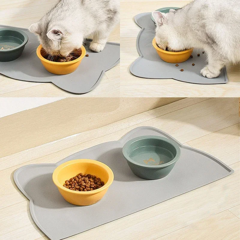 Pet Placemat Feeding Mat for Cats and Dogs Waterproof Leakage Food with Nonspill Nonslip Easy to Clean Silicone Placemats 4