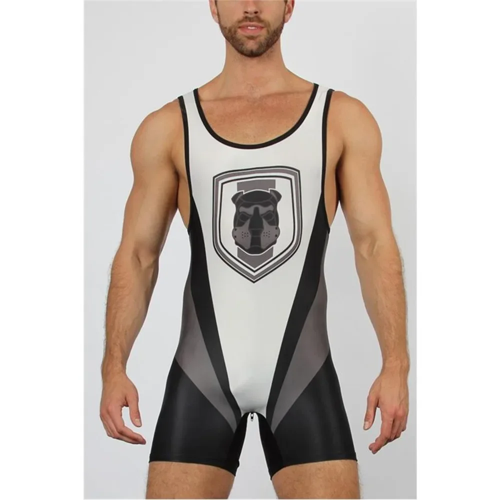 Traje de lucha libre sin mangas para hombre, mono profesional de competición de entrenamiento, traje de lucha libre de alta elas